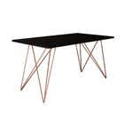 Mesa De Jantar Trama Plus Base Cobre Com Tampo Preto 150 X 90