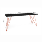 Mesa De Jantar Trama Plus Base Cobre Com Tampo Preto 150 X 90