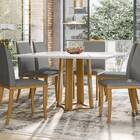 Mesa De Jantar Treviso 135x135 Com 6 Cadeiras Napoli Linho Yp