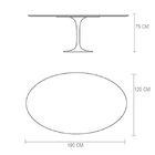 Mesa De Jantar Tulipa Saarinen Oval 190x120 Cm Tampo Freijó -