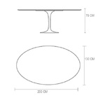 Mesa De Jantar Tulipa Saarinen Oval 200x130 Cm Tampo Freijó -