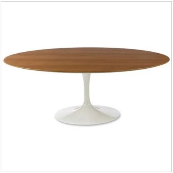 Mesa De Jantar Tulipa Saarinen Oval 200x130 Cm Tampo Freijó -