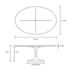Mesa De Jantar Tulipa Saarinen Oval 244x137 Cm Tampo Madeira