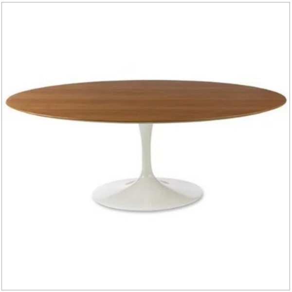 Mesa De Jantar Tulipa Saarinen Oval 244x137 Cm Tampo Madeira