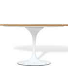 Mesa De Jantar Tulipa Saarinen Oval 244x137 Cm Tampo Madeira