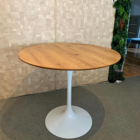 Mesa De Jantar Tulipa Saarinen Redonda 100 Cm Antíqua - Branco