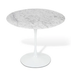 Mesa De Jantar Tulipa Saarinen Redonda 100 Cm Mármore Carrara