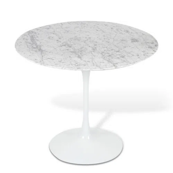 Mesa De Jantar Tulipa Saarinen Redonda 120 Cm Mármore Carrara