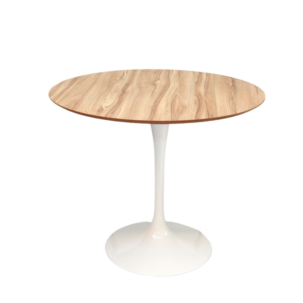 Mesa De Jantar Tulipa Saarinen Redonda 120 Cm - Tampo Nogueir