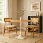 Mesa De Jantar Tulipa Saarinen Redonda 140 Cm Tampo Freijó -