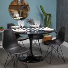 Mesa De Jantar Tulipa Saarinen Redonda 150 Cm + Vidro - Laque