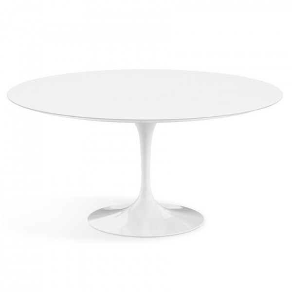 Mesa De Jantar Tulipa Saarinen Redonda 160 Cm + Vidro - Laque