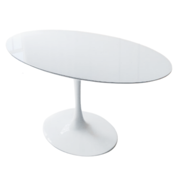 Mesa De Jantar Tulipa Saarinen Redonda 60 Cm + Vidro - Laquea