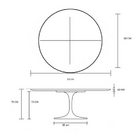 Mesa De Jantar Tulipa Saarinen Redonda 60 Cm Tampo Laqueado -