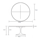 Mesa De Jantar Tulipa Saarinen Redonda 70 Cm - Laqueada - Pre