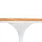 Mesa De Jantar Tulipa Saarinen Redonda 90 Cm - Freijó - Branco