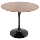 Mesa De Jantar Tulipa Saarinen Redonda 90 Cm - Imbuia - Preto