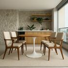 Mesa De Jantar Tulipa Saarinen Redonda 90 Cm Tampo Freijó - B