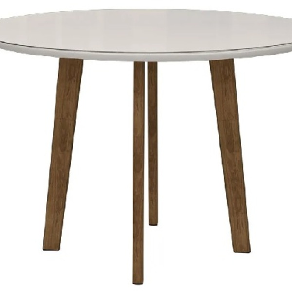 Mesa De Jantar Turmalina 4 Lugares Pés Oblongo White - Rv Móv