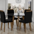 Mesa De Jantar Turmalina Com 4 Cadeiras Diamante Pés Oblongo