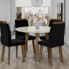 Mesa De Jantar Turmalina Com 4 Cadeiras Diamante Pés Oblongo