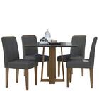 Mesa De Jantar Valencia 100x100 Com 4 Cadeiras Amanda - Pr Mó