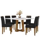 Mesa De Jantar Valencia 135x135 Com Tampo Giratório E 6 Cadei