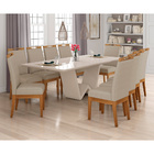 Mesa De Jantar Valentina Off White 220x110 Cm Com 10 Cadeiras
