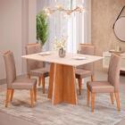 Mesa De Jantar Vanda 120cm Com 4 Cadeiras Lídia D04 Carvalho