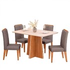Mesa De Jantar Vanda 120cm Com 4 Cadeiras Yasmin D04 Carvalho
