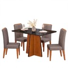 Mesa De Jantar Vanda 120cm Com 4 Cadeiras Yasmin D04 Freijó/p