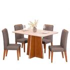 Mesa De Jantar Vanda 120cm Com 4 Cadeiras Yasmin D04 Freijó/v