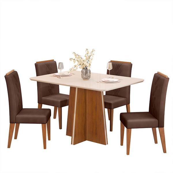 Mesa De Jantar Vanda Com 4 Cadeiras Yasmin - Pr Móveis