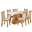 Mesa De Jantar Vanda Retangular Com 6 Cadeiras Dalas Mel/blon