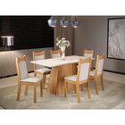 Mesa De Jantar Vanda Retangular Com 6 Cadeiras Dalas Mel/blon