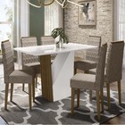 Mesa De Jantar Veneza 1,60m Com 6 Cadeiras Berlim Imbuia/offw