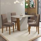 Mesa De Jantar Veneza 120x80 Com 4 Cadeiras Ana Suede Ypê Cap