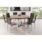Mesa De Jantar Veneza Oitavada Novabras Carvalho/cromado/taba