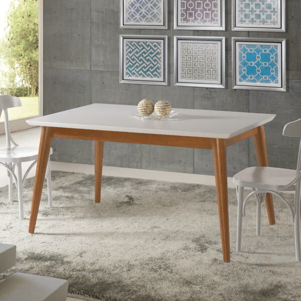 Mesa De Jantar Verona Com Tampo - Imbuia/branco 140x80