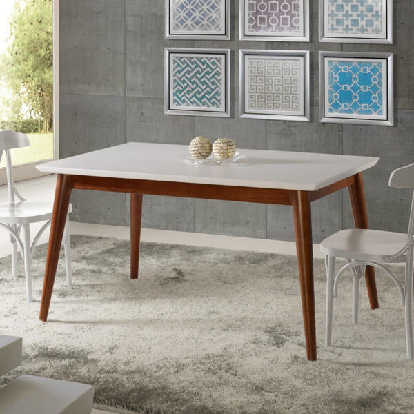 Mesa De Jantar Verona Com Tampo - Pinhão/branco 140x80