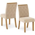 Mesa De Jantar Verônica E 4 Cadeiras H02 Nature/off/linho - M