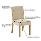 Mesa De Jantar Vértice 90cm 4 Cadeiras Maris - Nature/off Wh