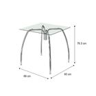 Mesa De Jantar Vidro Incolor Cromado