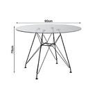 Mesa De Jantar Vidro Redonda 90cm Com 4 Poltronas Pretas Ferr