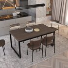 Mesa De Jantar Yon 160cm X90cm X77 Cm Terracota/preta