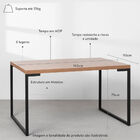 Mesa De Jantar Yuma Tampo Carvalho - 1 60m X 90cm