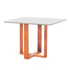 Mesa De Jantar Zaya 140x90 Tampo Laqueado Pés Madeira Maciça