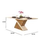 Mesa De Jantar Zoe Com Tampo Chanfrado 200x100 Carvalho Europ