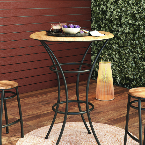 Mesa de Jardim 106x60x60cm Alumínio Jatobá Viracopos New