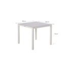Mesa de Jardim Lyra 4 Lugares Quadrada 75x90x90cm Alumínio com Tampo de Vidro Branco Naterial